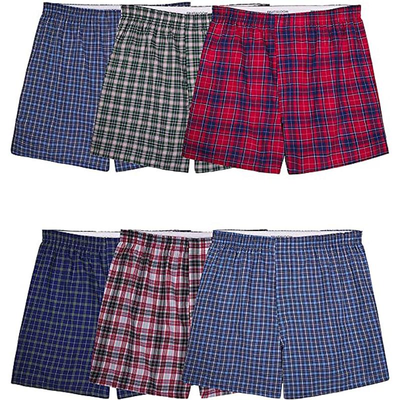 Fruit of the Loom Men's Tag-Free Woven Boxer Shorts 6 Pack for $13.09 Shipped