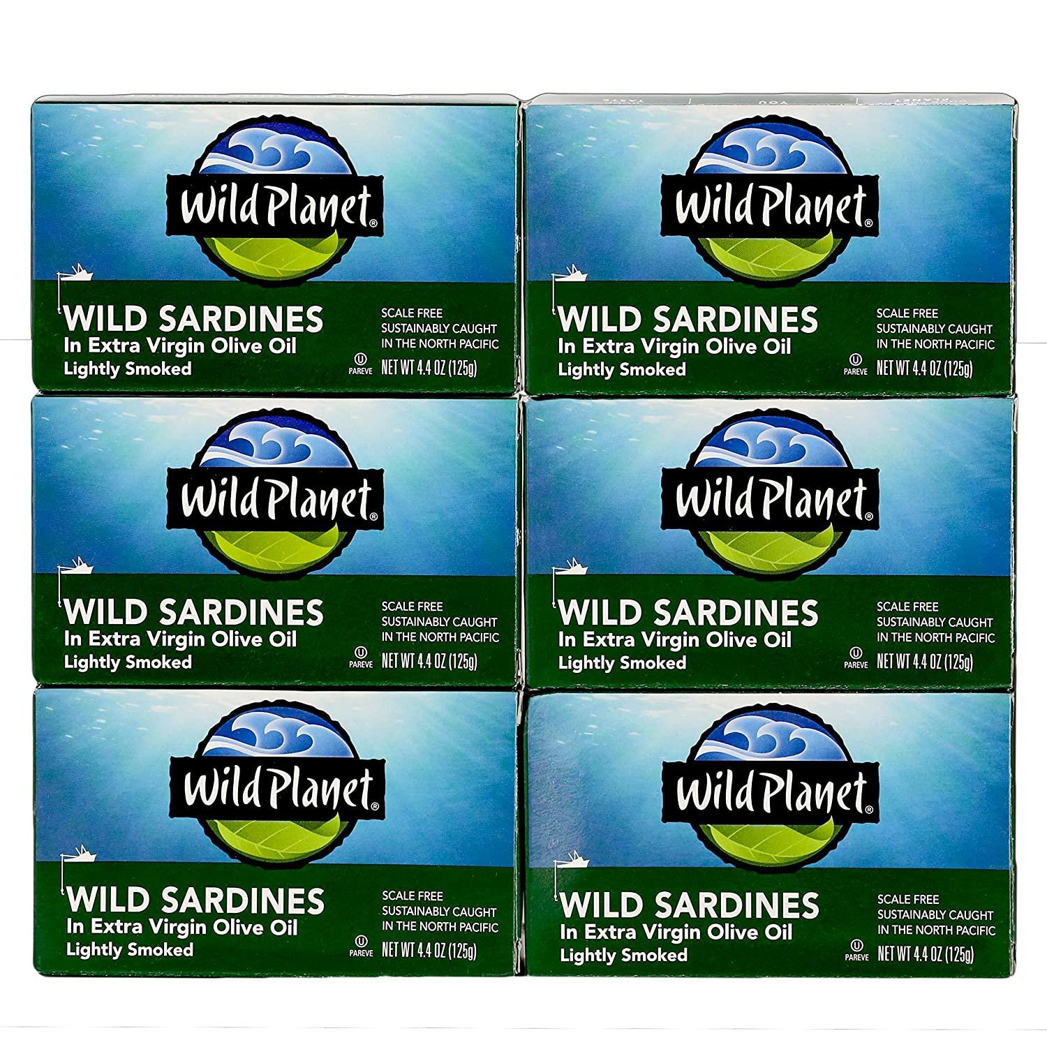 Wild Planet Wild Sardines In Extra Virgin Olive Oil 6 Pack for $8.27 Shipped