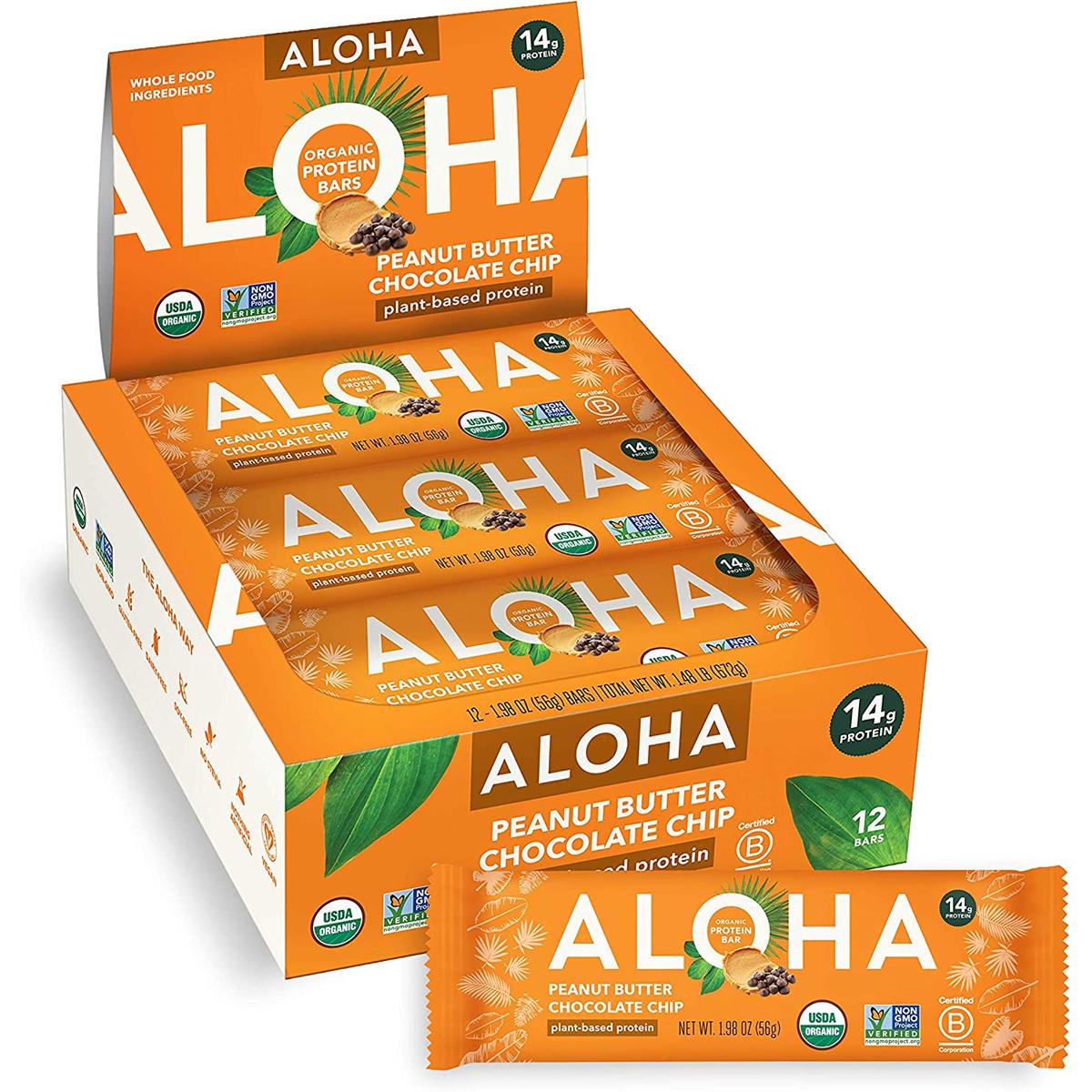 Aloha Organic Plant Based Protein Bars Peanut Butter 12 Pack for $14.14 Shipped