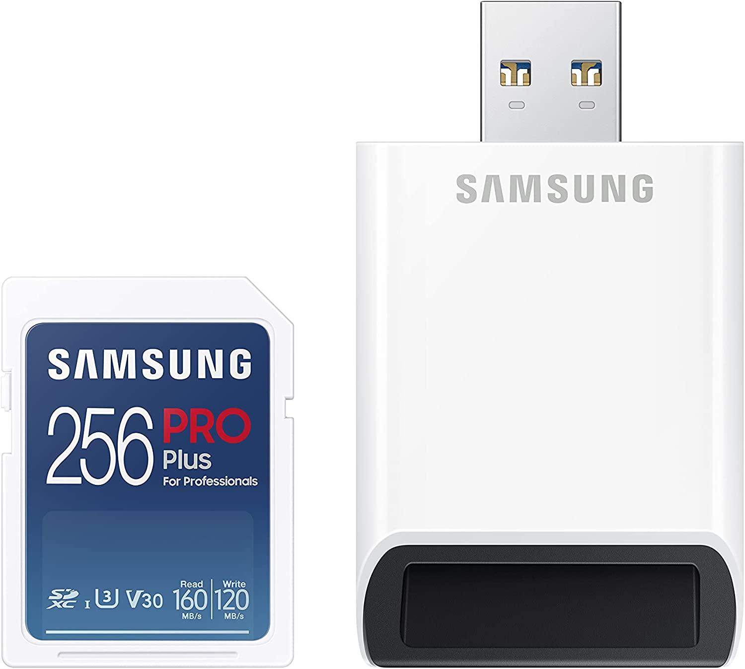 256GB Samsung Pro Plus SDXC UHS-I U3 Memory Card for $23.99