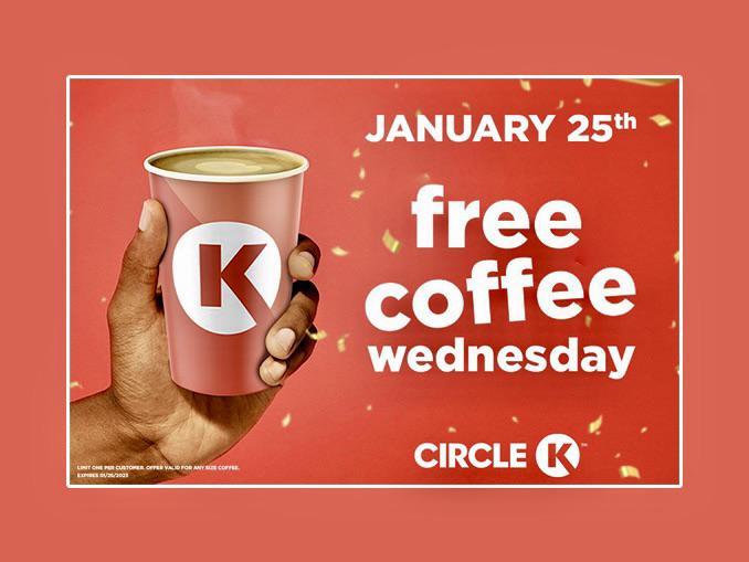 Free Coffee at Circle K on January 25th