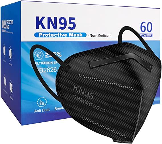 KN95 Black Face Mask 60 Pack for $8.99 Shipped
