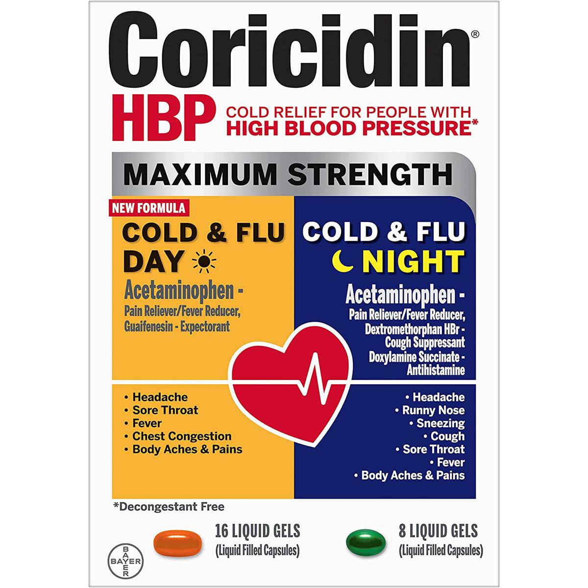 Coricidin HBP Maximum Strength Cold and Flu Medicine 24 Count for $5.39 Shipped