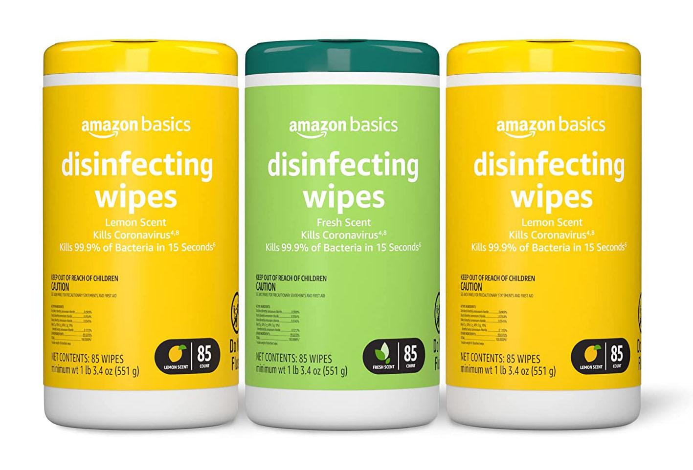 Amazon Brand Solimo Disinfecting Wipes 3 Pack for $6.79 Shipped