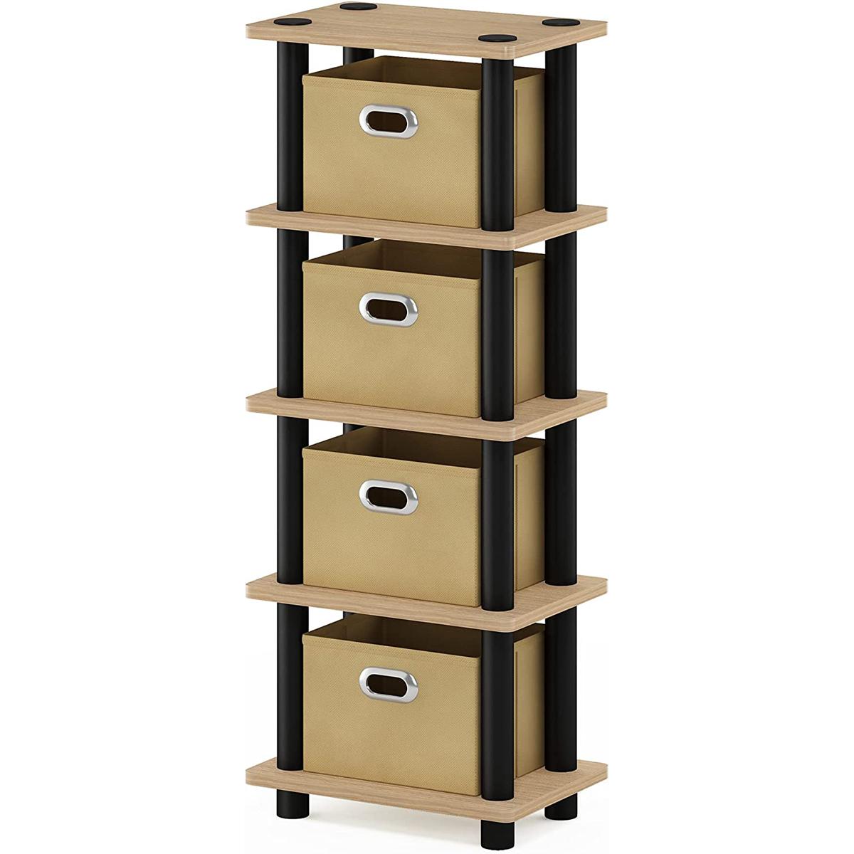 4-Bin Furinno Laci Rack Storage Shelf for $16.93