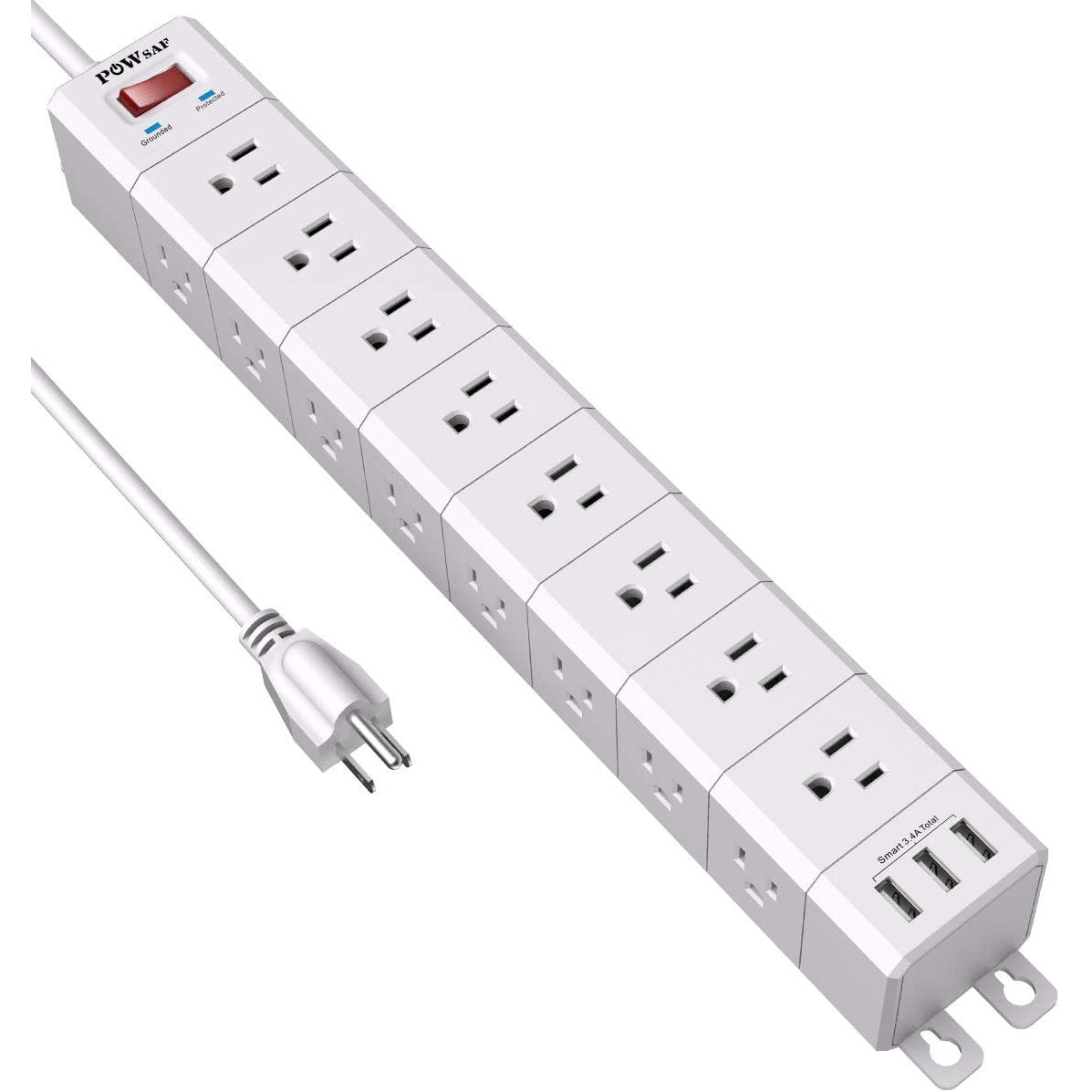 24-Outlet POWSAF Surge Protector for $15.99