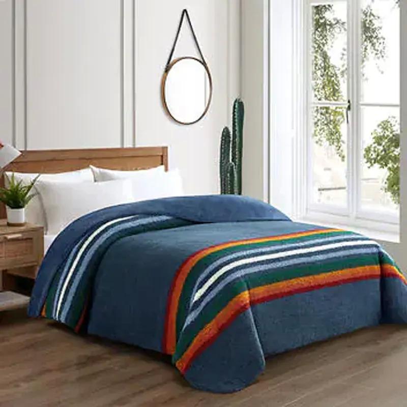 Sherpa Serape Stripe Fleece Blanket for $24.97 Shipped