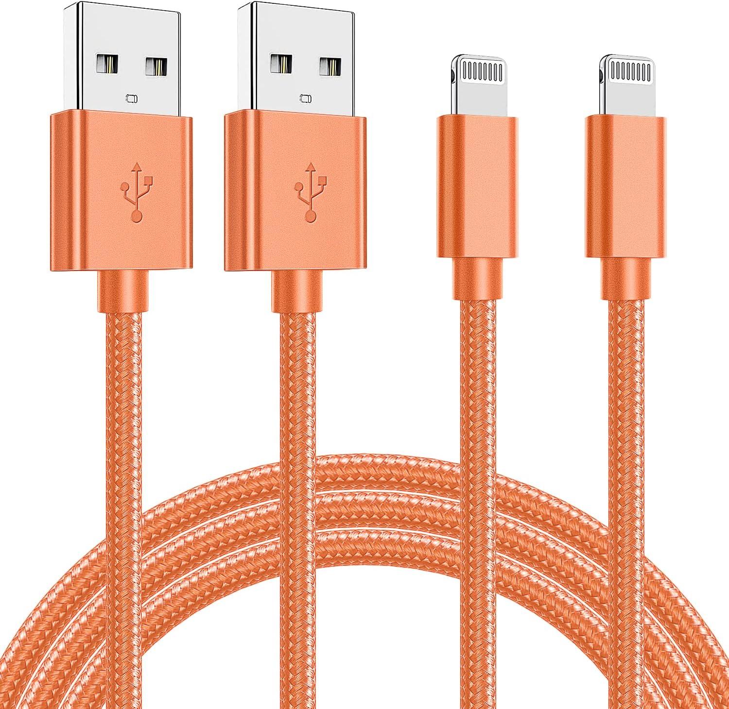 Apple iPhone MFi Certified Nylon Braided Lightning Cables 2 Pack for $3.80