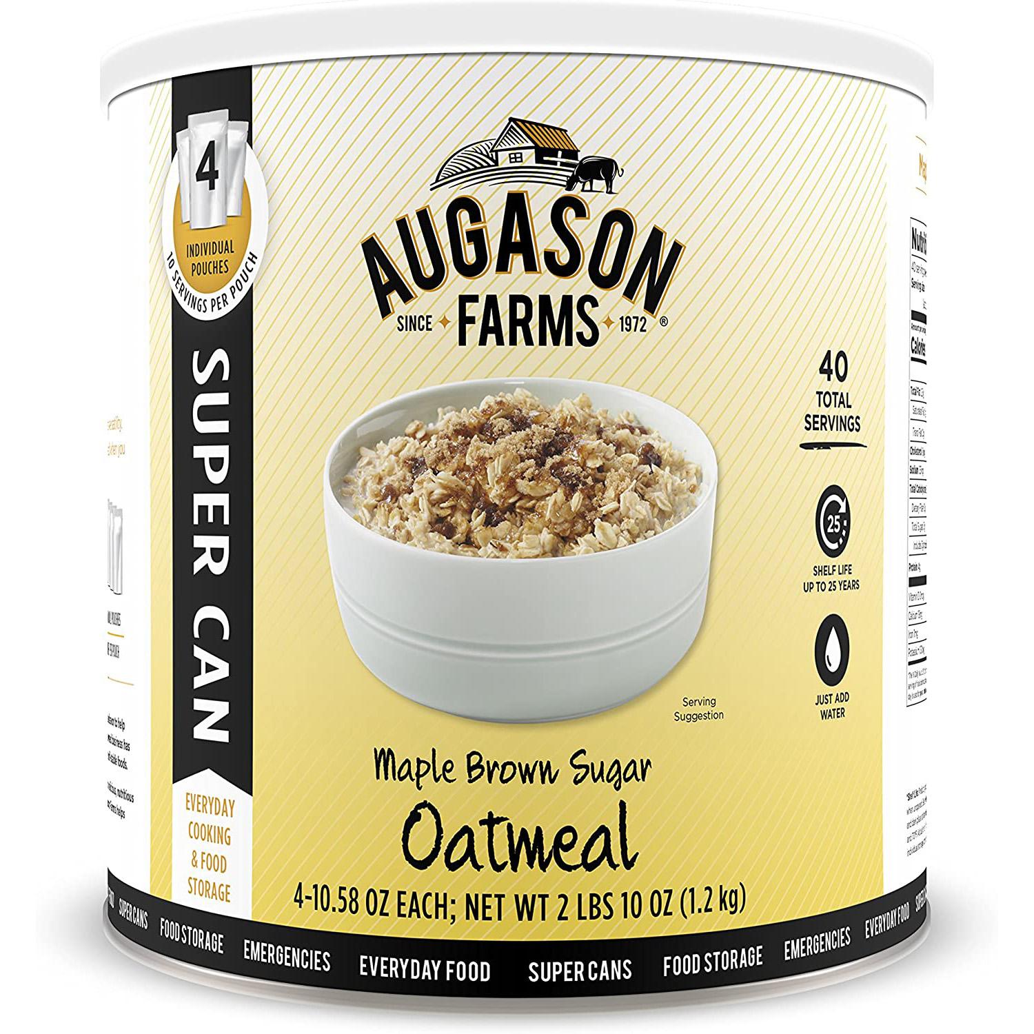 Augason Farms Maple Brown Sugar Oatmeal Pouches for $11.47