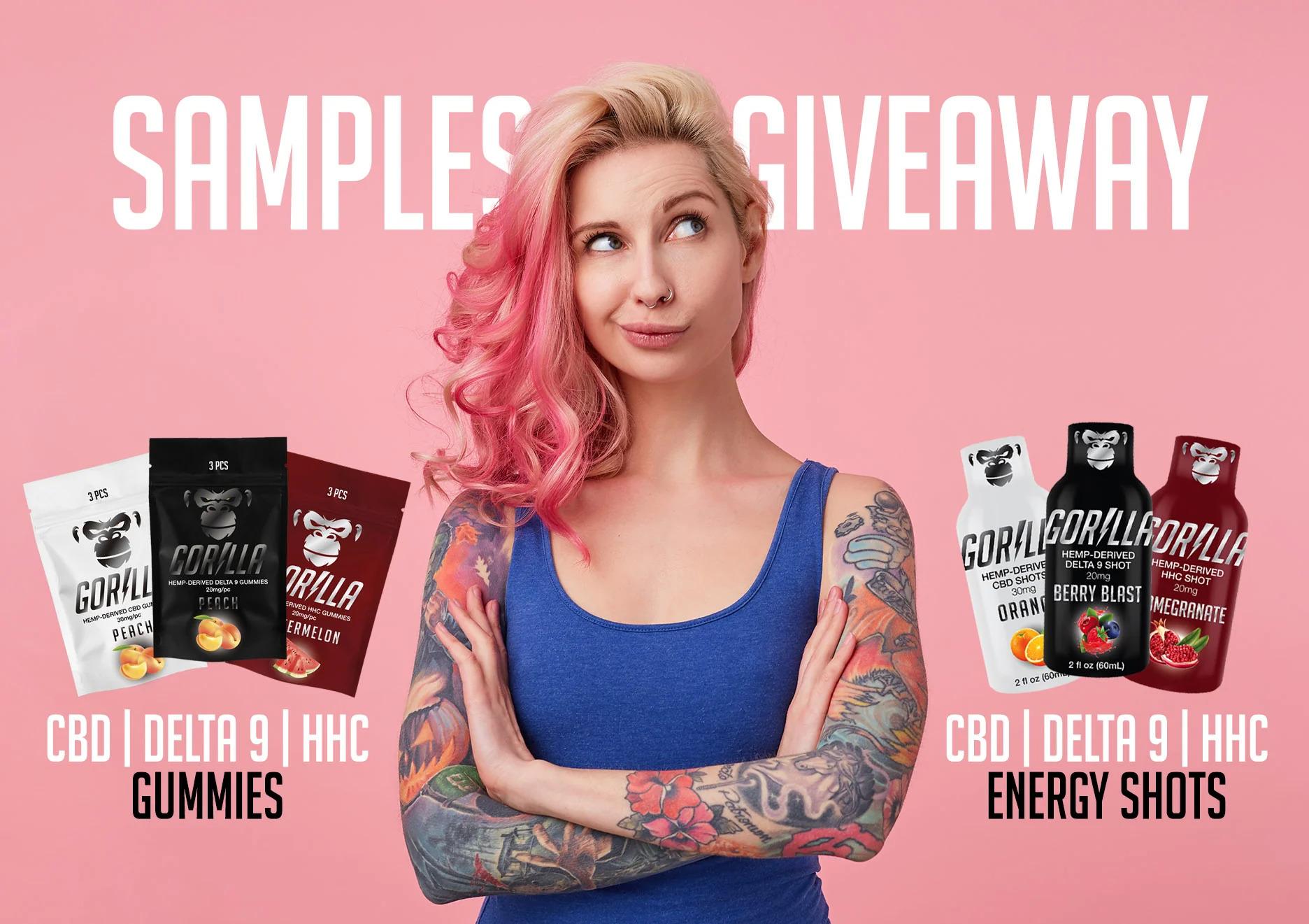 Gorilla Delta 9 Gummies or Energy Shots Sample for Free