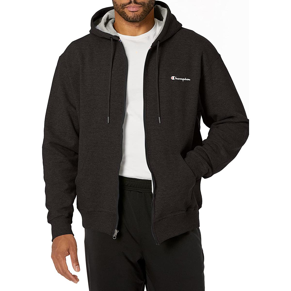 Champion Powerblend Full Hooded Zip Up Hoodie for $21
