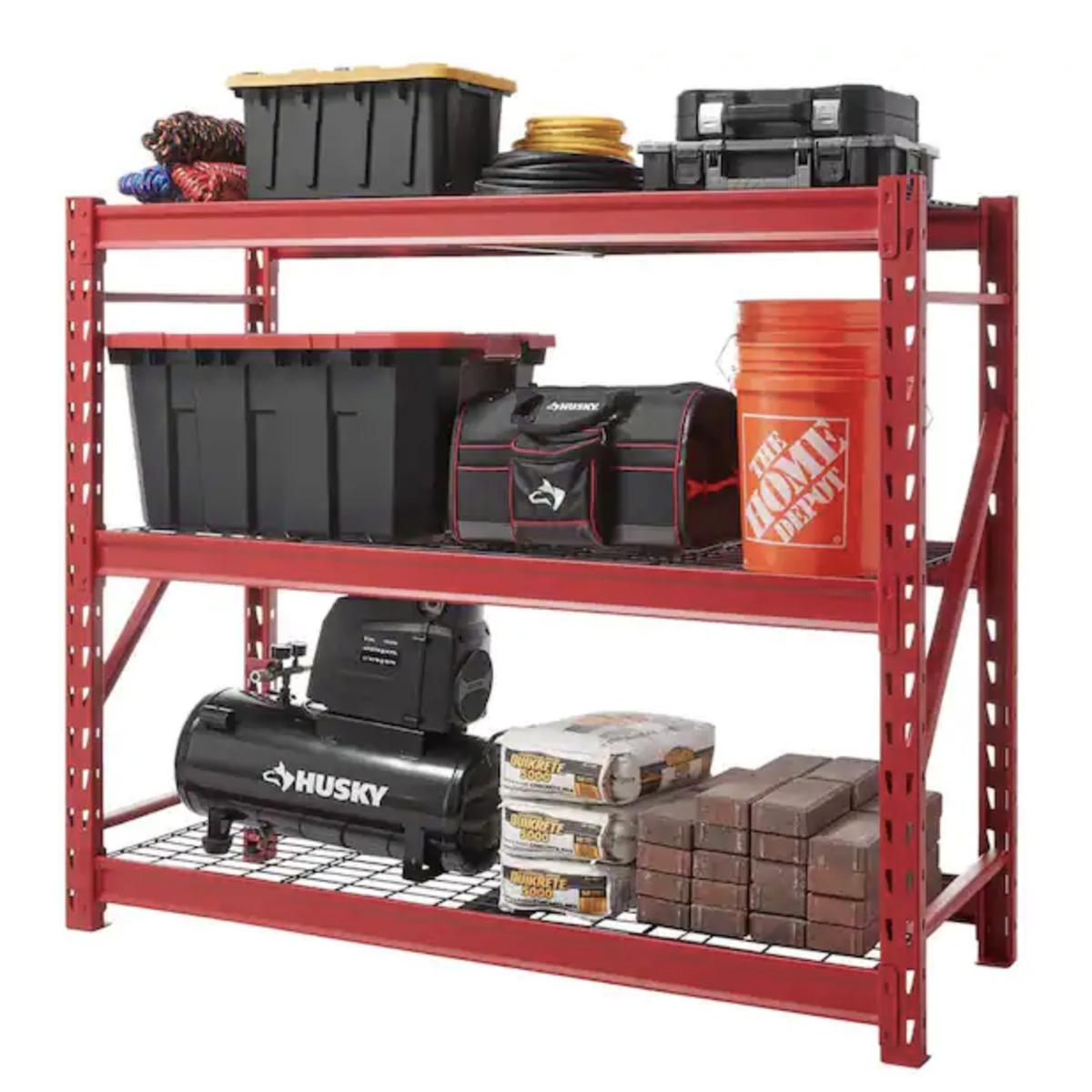 Husky Heavy Duty Industrial Welded Steel Garage Storage Shelving Unit for $161.85