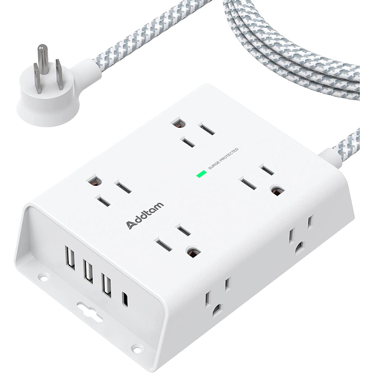 Surge Protector Power Strip with 8 Outlet with 4 USB Ports for $14.99