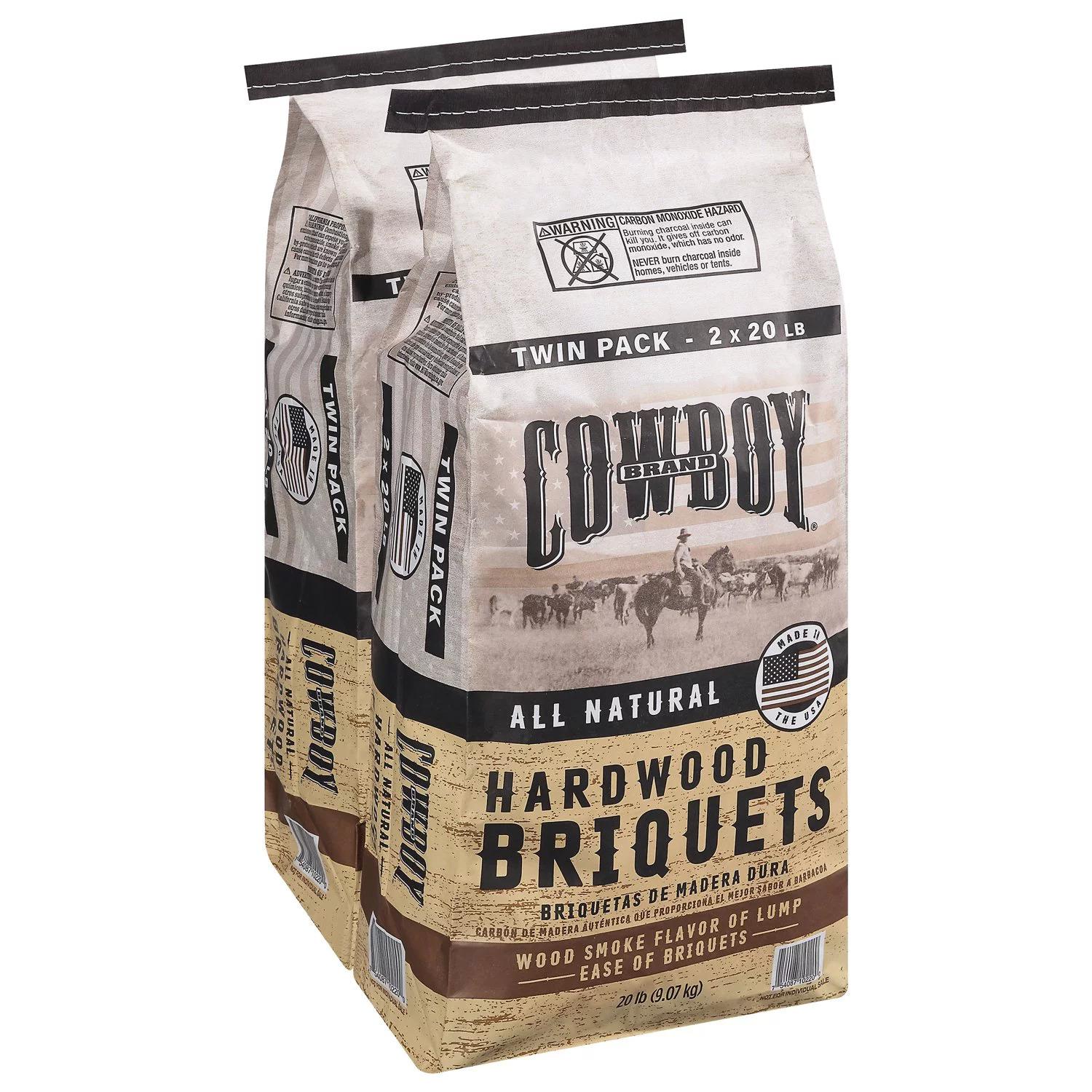 Cowboy Hardwood Charcoal Briquets 40Lbs for $17.92