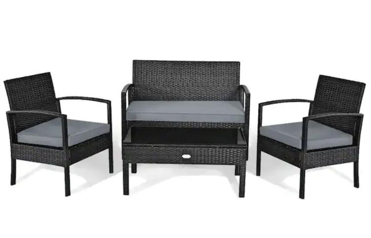 Costway Wicker Patio Conversation Set for $141.59 Shipped