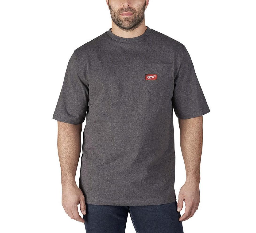 Milwaukee Mens Large Gray Heavy Duty Cotton T-Shirt for $7.97 Shipped