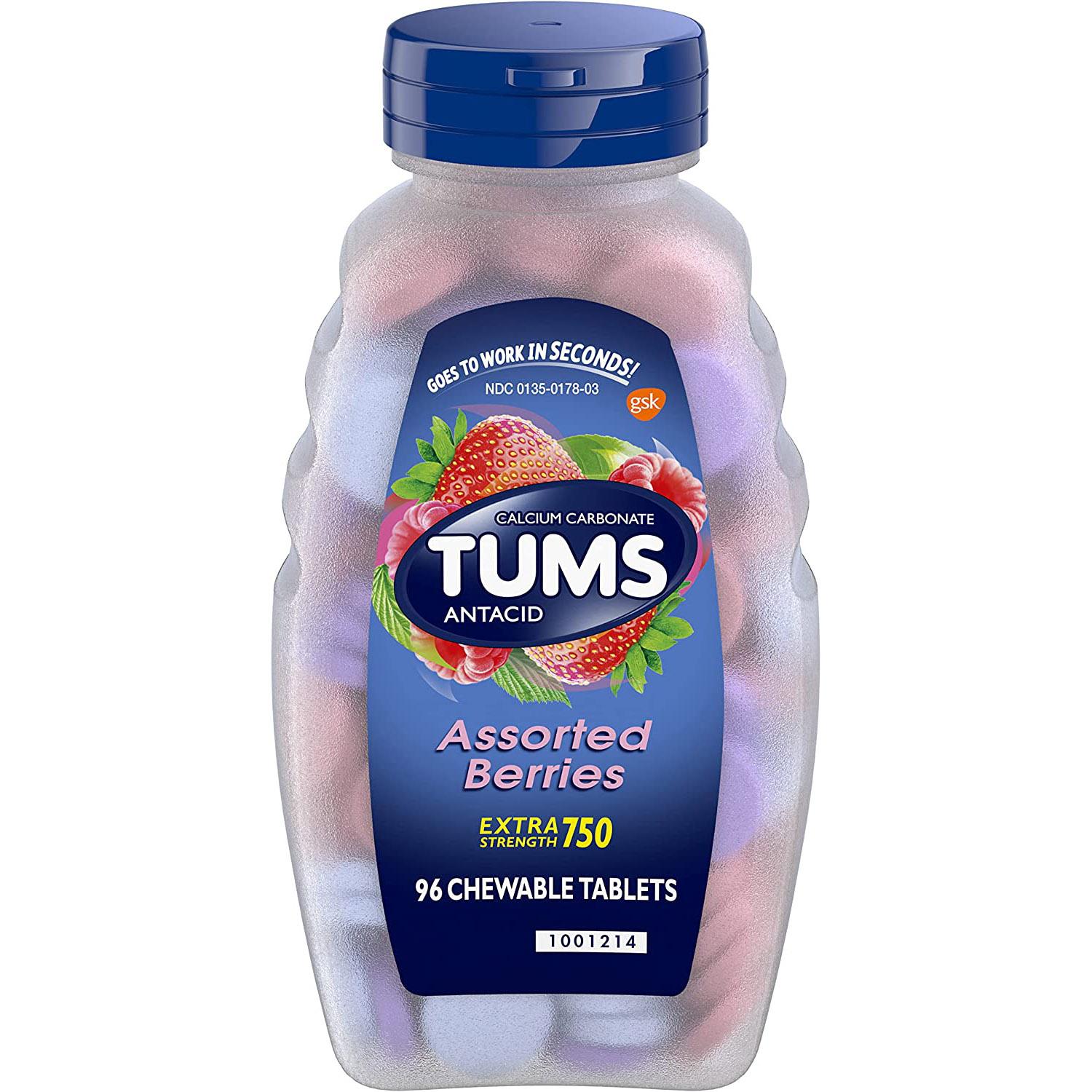 TUMS Extra Strength Antacid Chewable Tablets 96 Pack for $2.58 Shipped