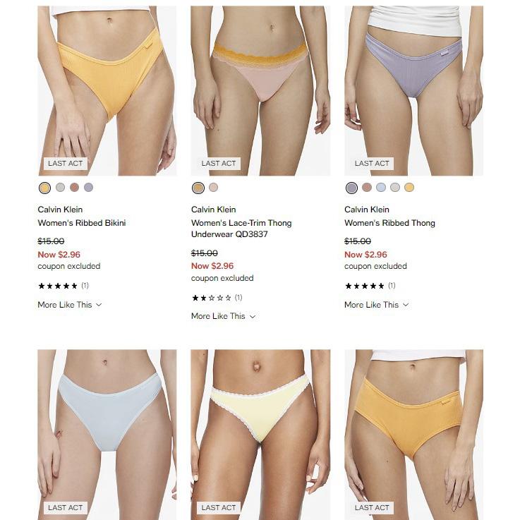 Calvin Klein Womens Underwear for $2.96