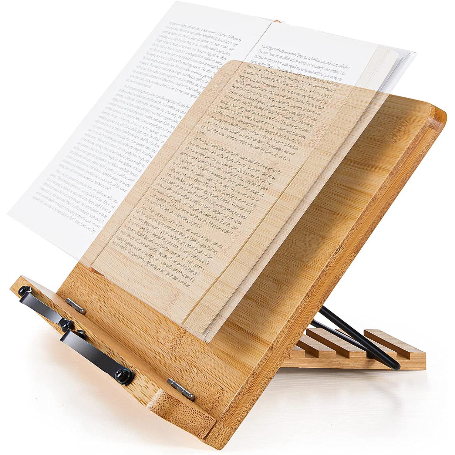 Bamboo Book or Tablet Stand for $9.99