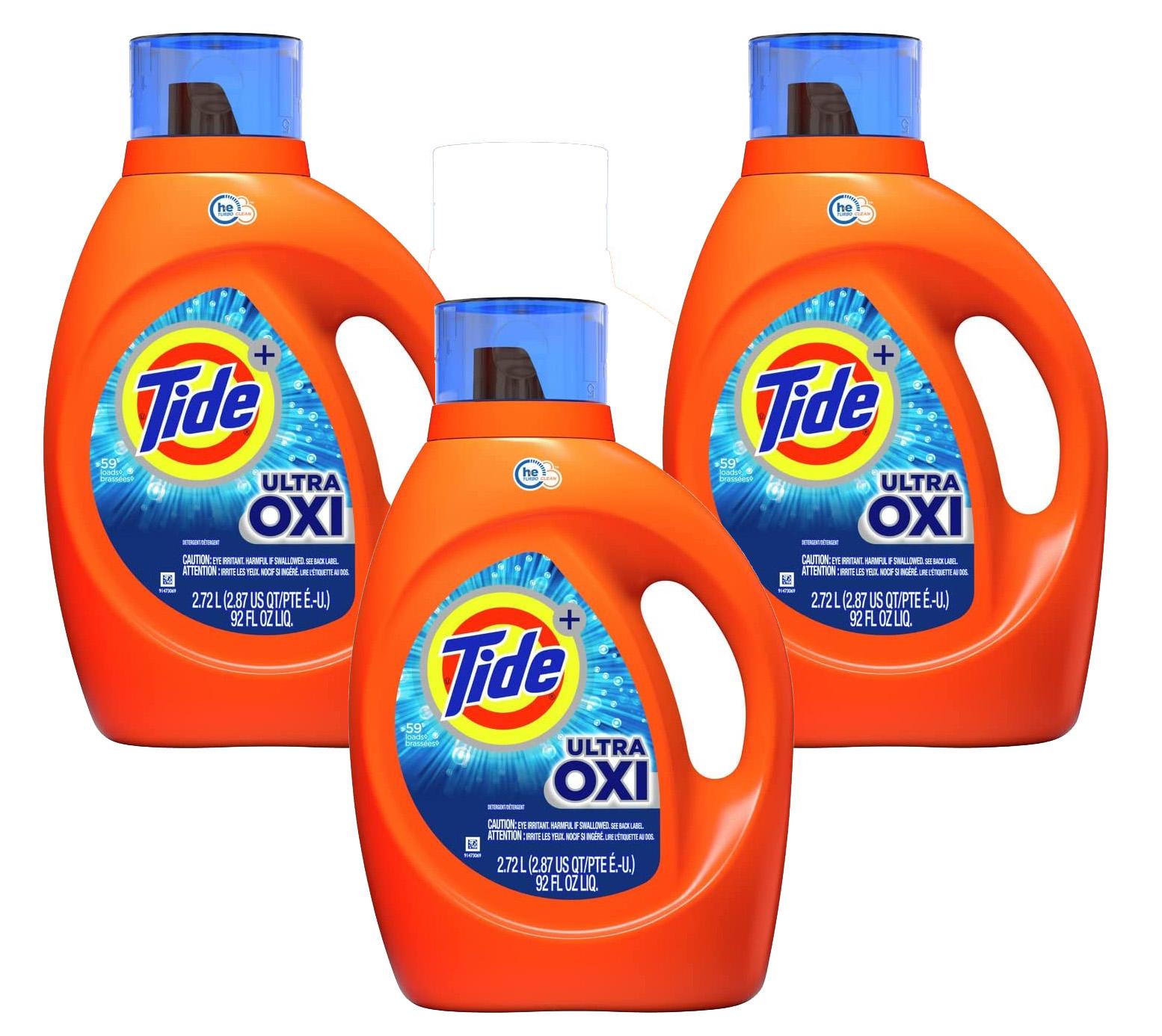 Tide Ultra Oxi Liquid Laundry Detergent 3 Pack for $26.96 Shipped