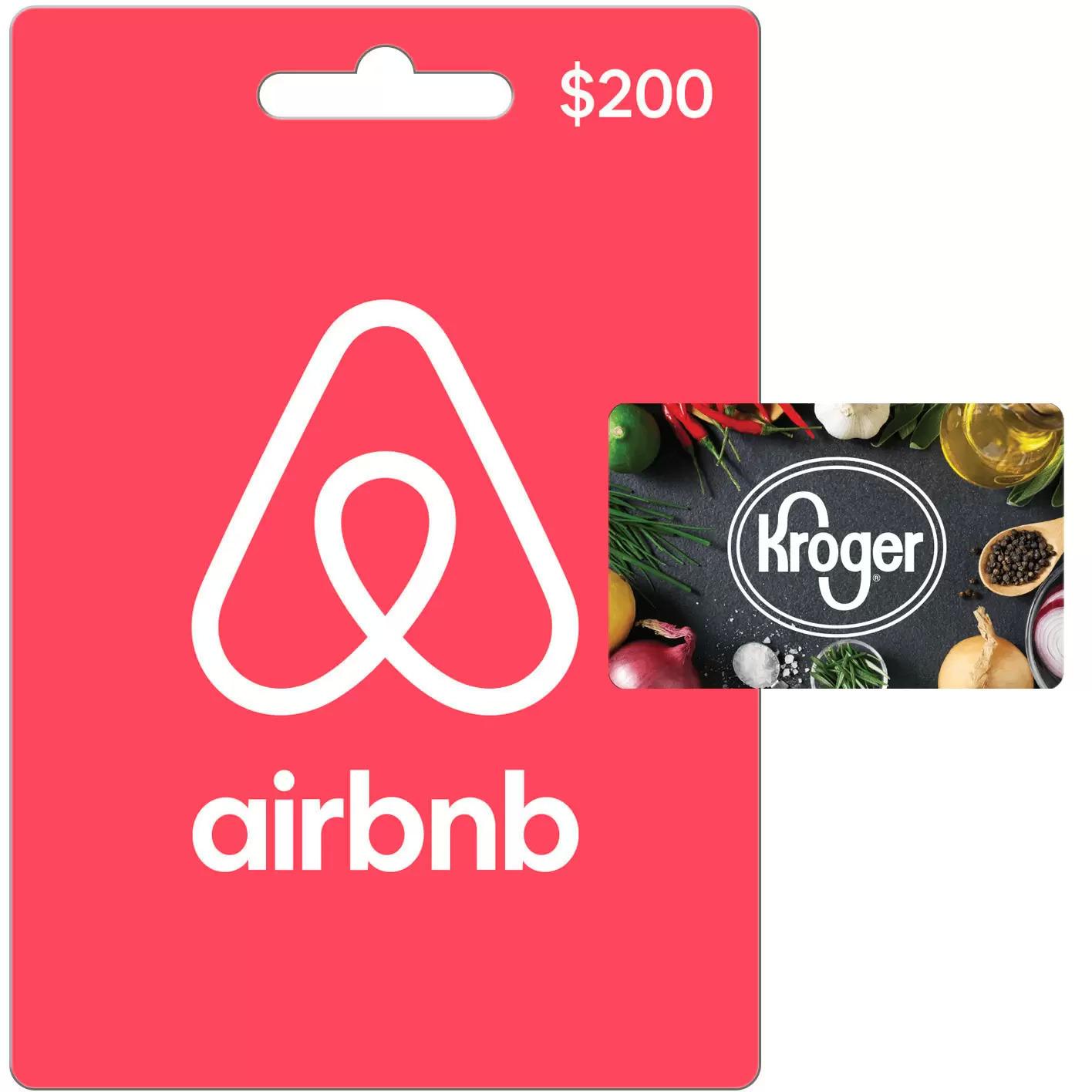 $200 Airbnb Gift Card with a $25 Kroger Gift Card for $200