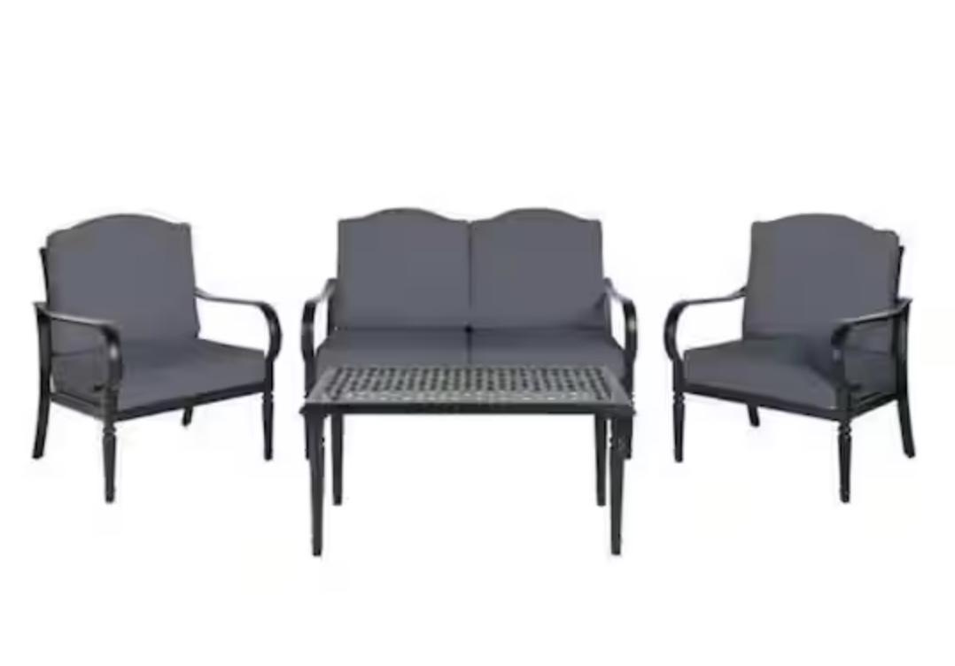 Hampton Bay Laurel Oaks Outdoor Patio Conversation Seating Set for $281