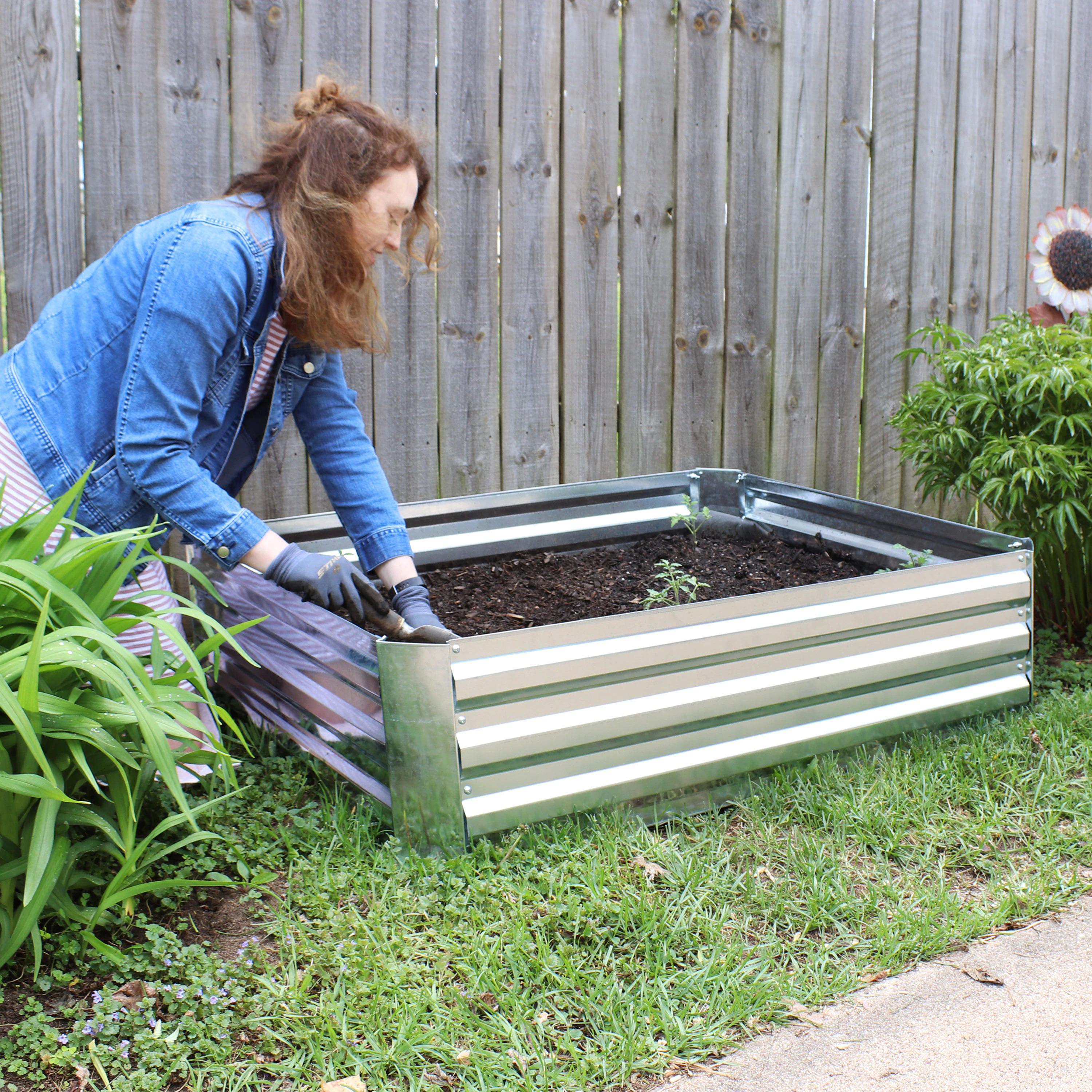 Sunnydaze Decor 47in Galvanized Steel Raised Garden Bed for $48.52 Shipped