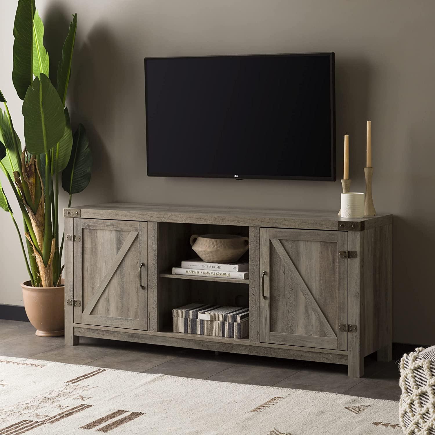 Walker Edison Georgetown Modern Farmhouse Barn Door TV Stand for $95.03 Shipped