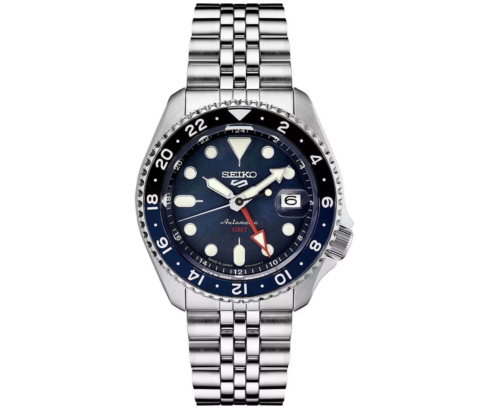Seiko 5 Sports SKX GMT Series Stainless SSK003 Blue Dial Watch for $363.38 Shipped