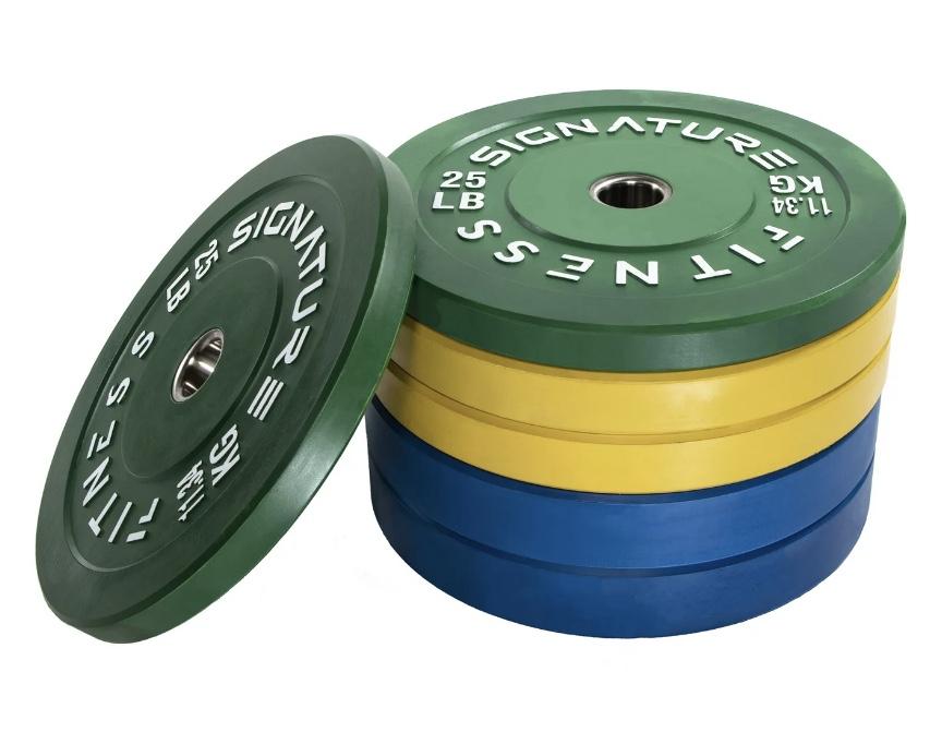 260lbs Signature Fitness Olympic Bumper Plate Weight Set for $260 Shipped