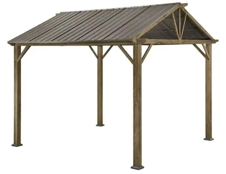 Hampton Bay Providence Place Brown Hard Top Gazebo for $783 Shipped