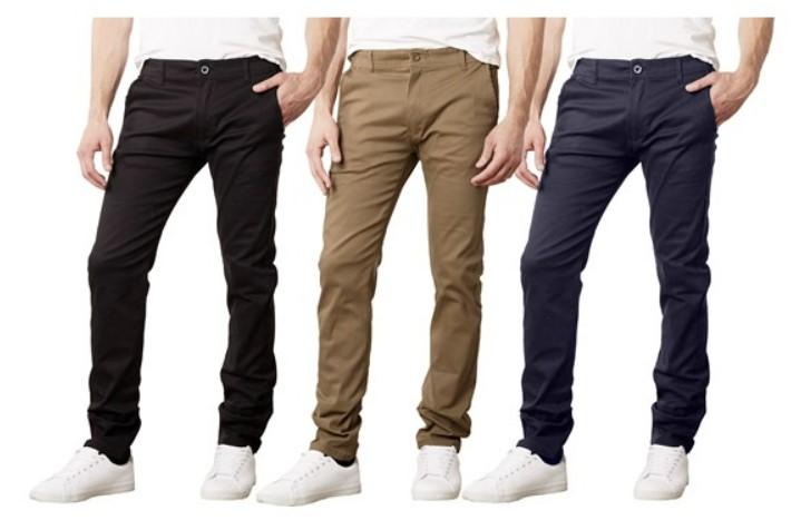 Super Stretch Slim Fitting Chino Pants 2 Pack for $20.99