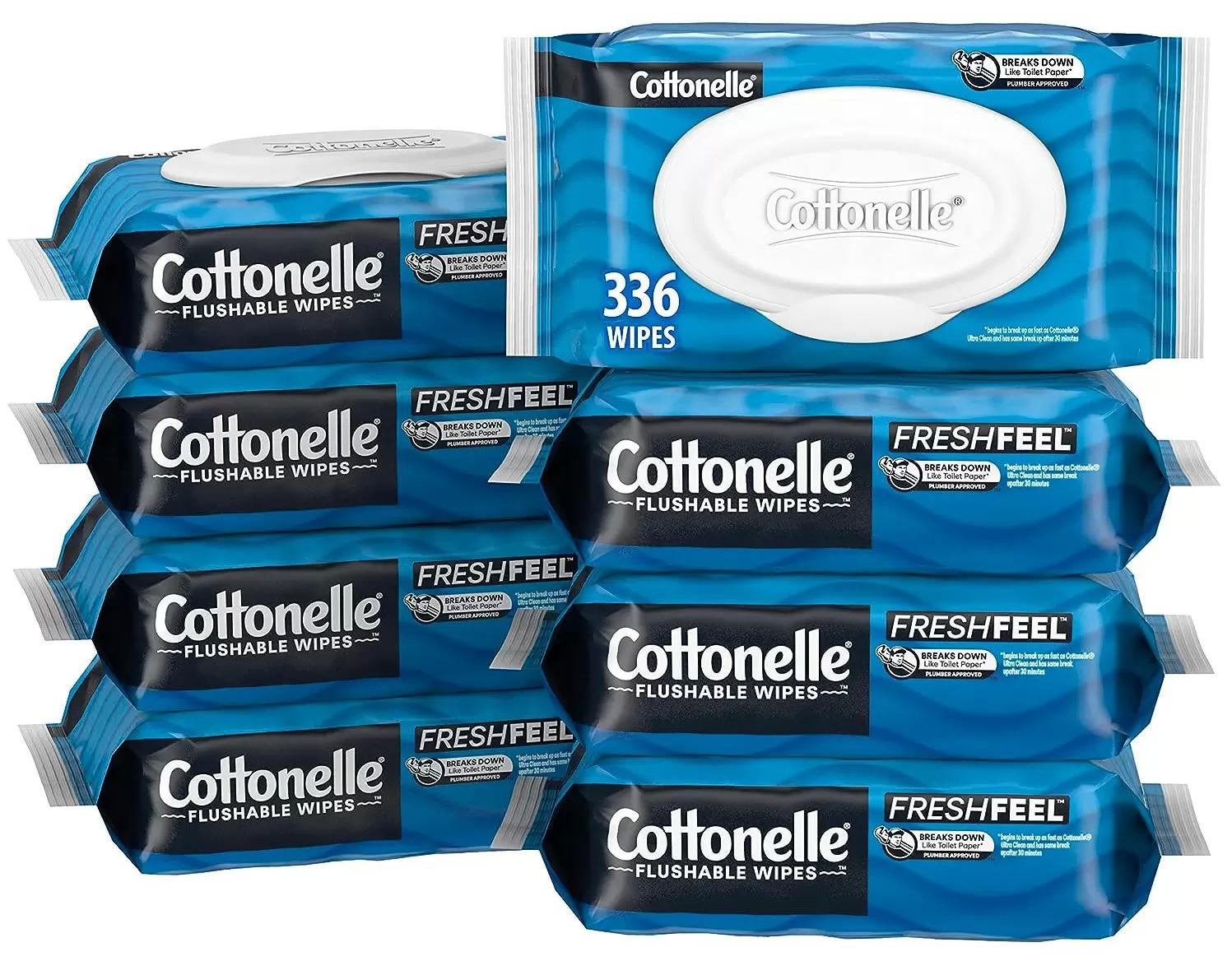 Cottonelle Freshfeel Flushable Wet Wipes 8 Pack for $11.84 Shipped