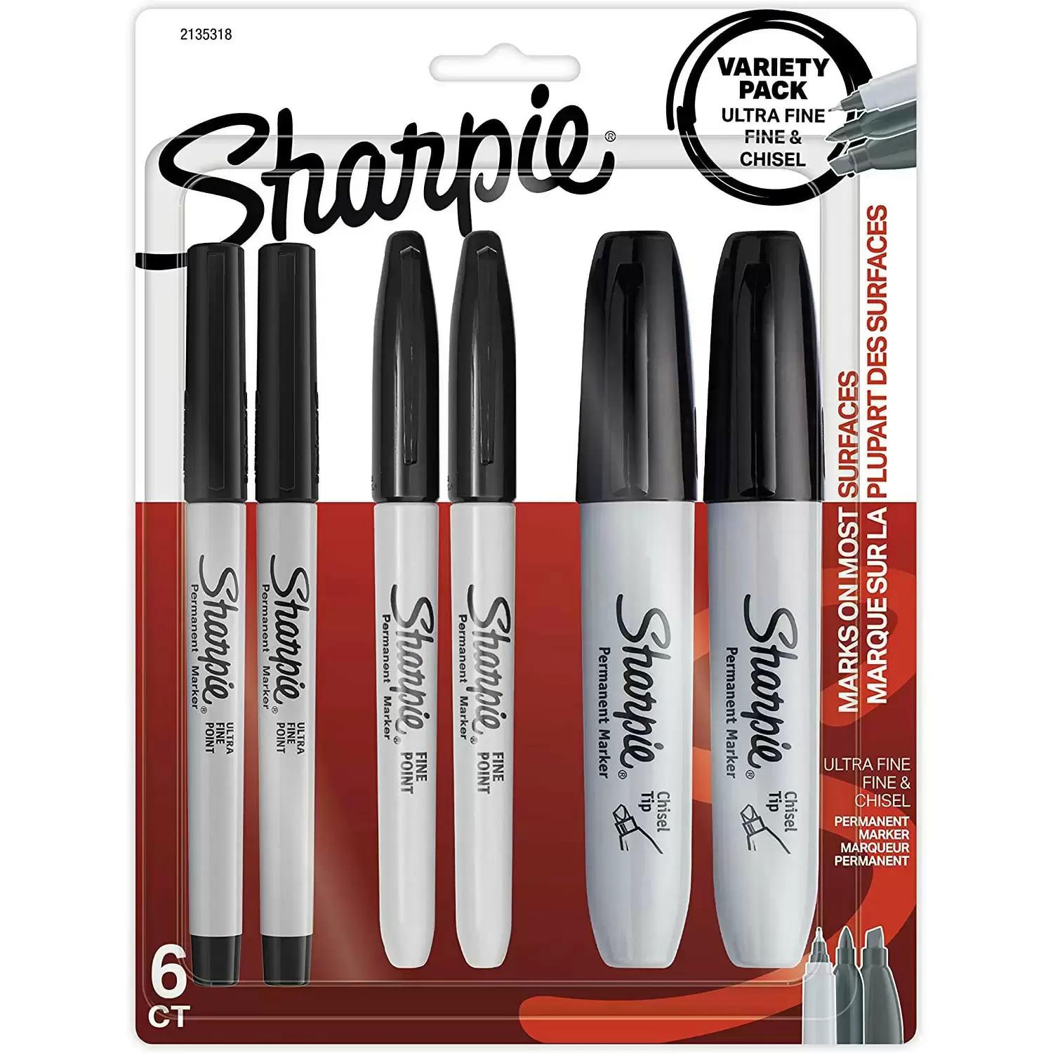 Sharpie Permanent Markers Variety 6 Pack for $5.31 Shipped