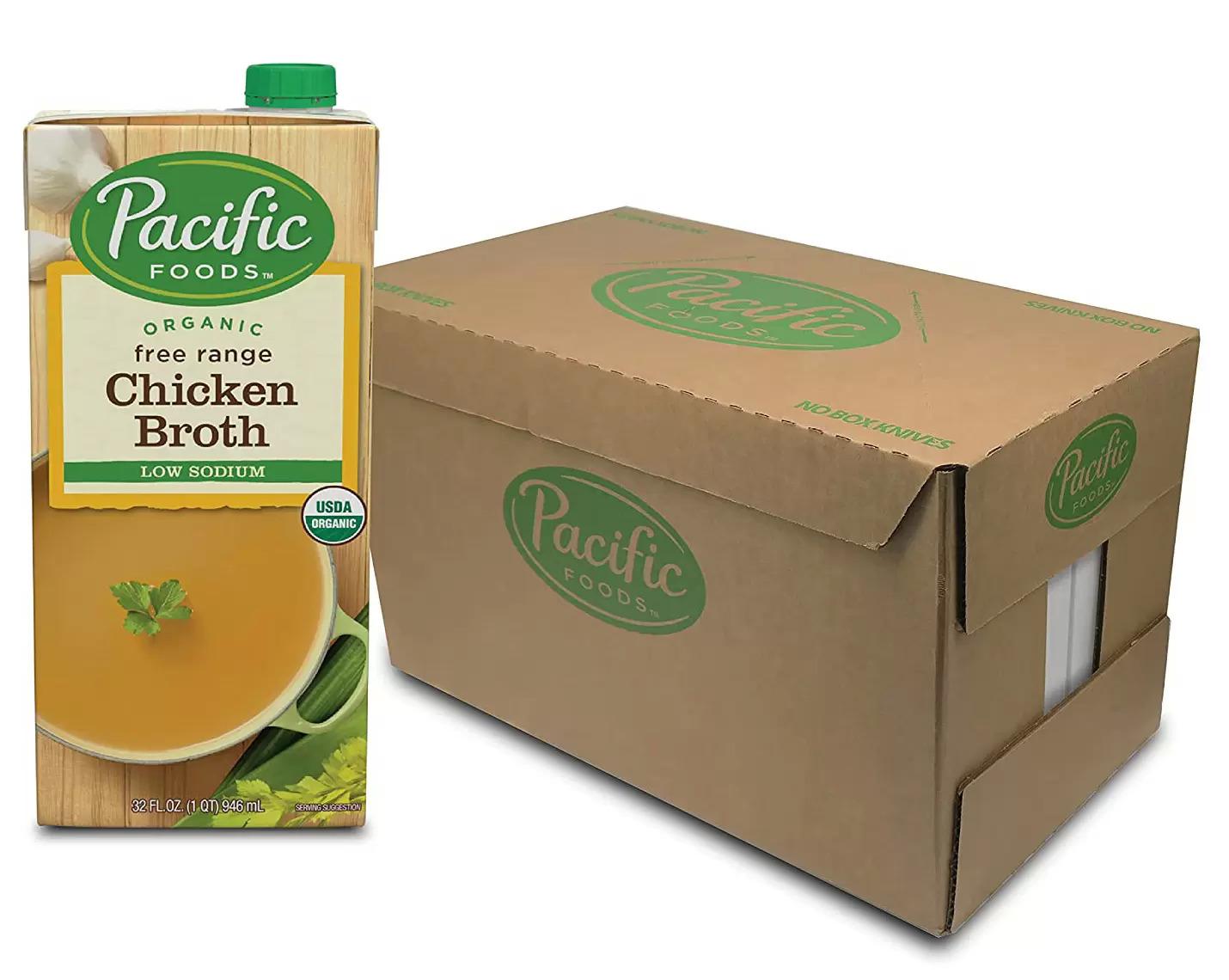 Pacific Foods Organic Chicken Broth 12 Pack for $16.54
