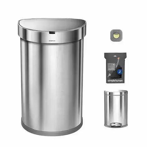 Simplehuman 45L Semi Round Sensor Can with Small Can for $99.99 Shipped