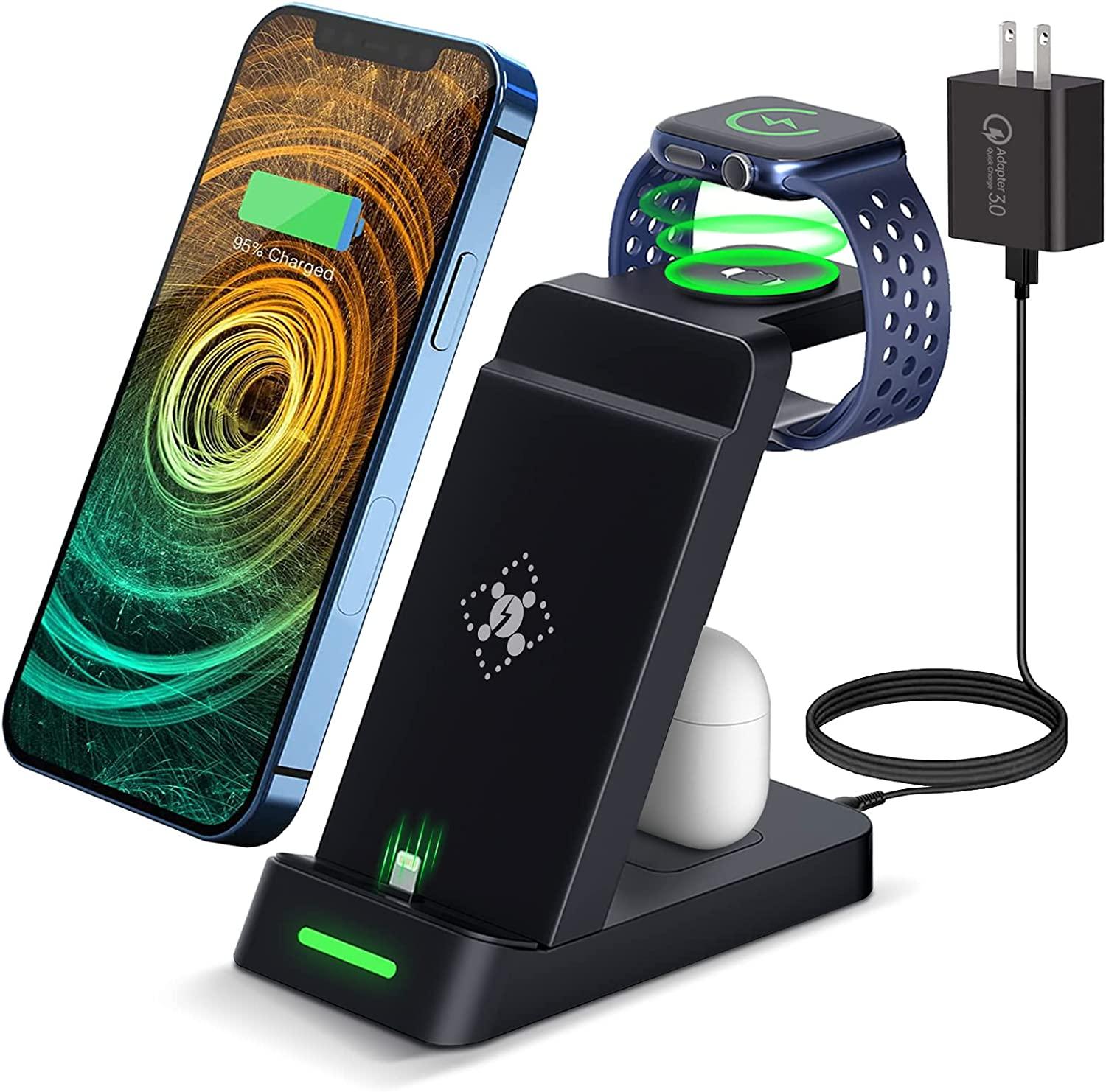 Apple iPhone Watch and AirPods Fast Charging Station Dock Stand for $10.50 Shipped