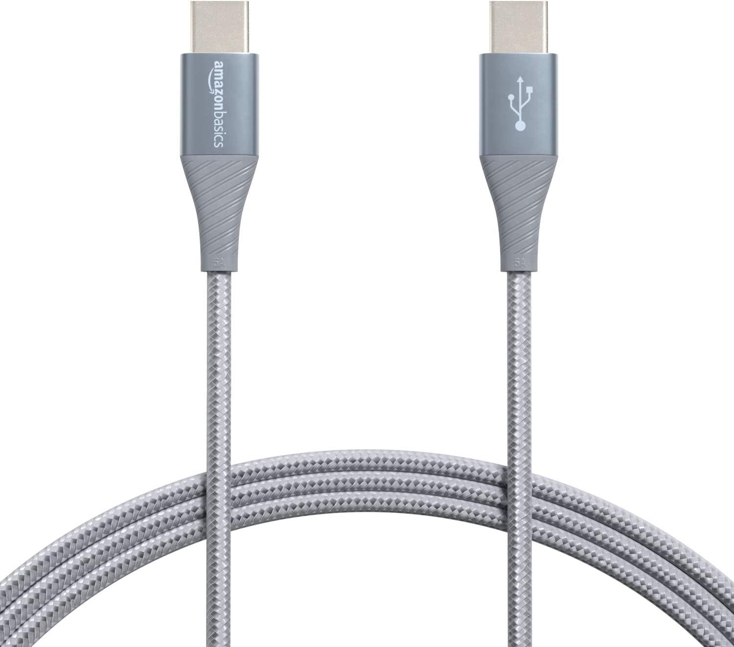 Amazon Basics Aluminum Braided USB-C Fast Charging Cable for $6.67