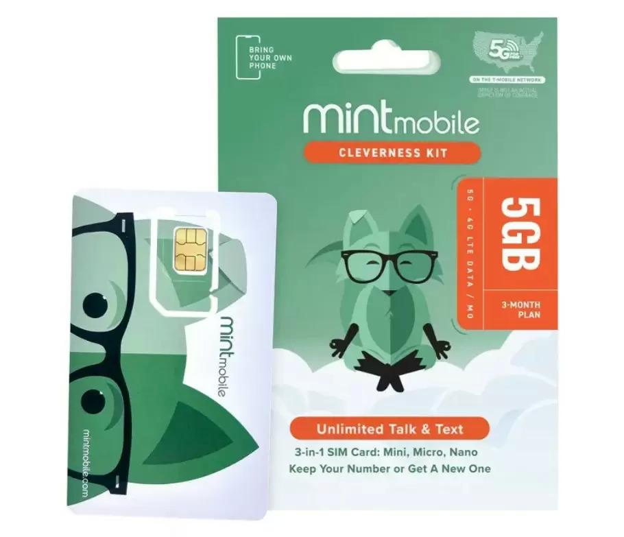 Mint Mobile 3-Month Cell Service Sim Kit + $25 Gift Card Deals