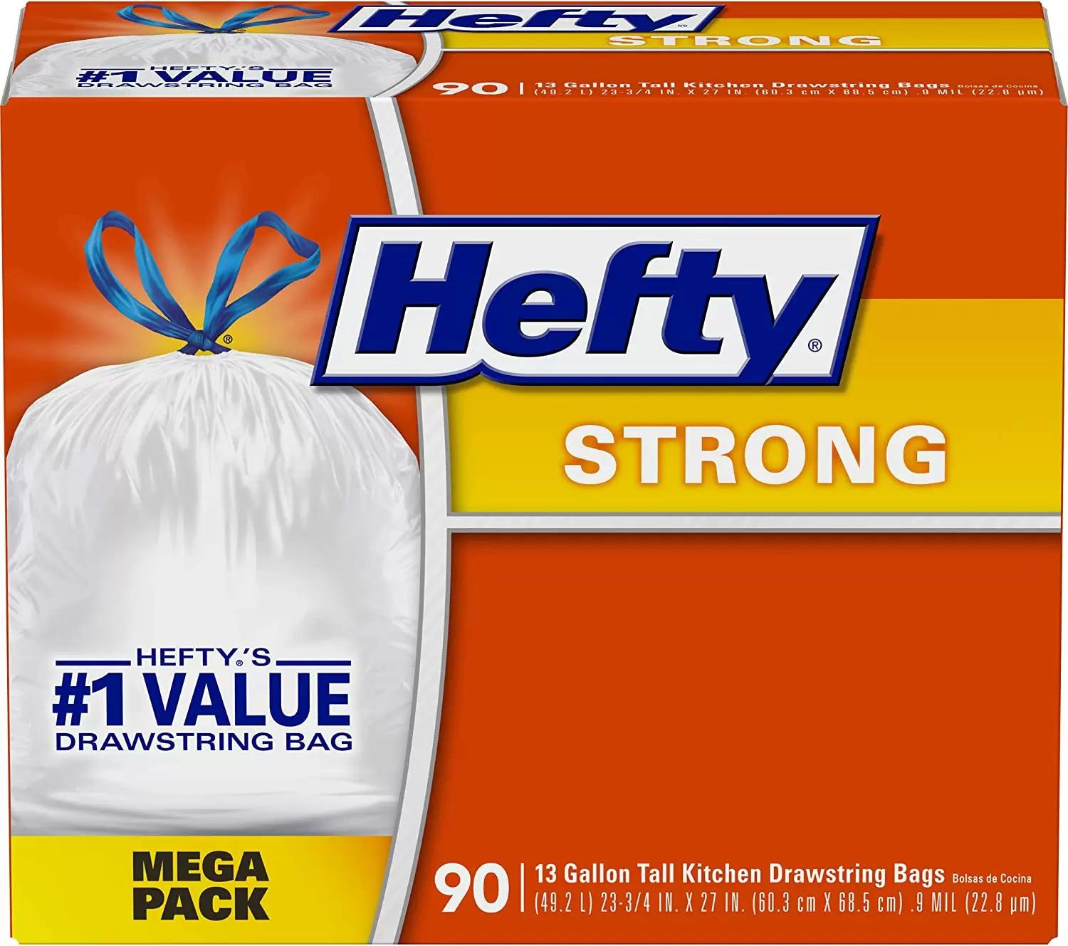 Hefty Strong Tall Kitchen Trash Bags 90 Pack for $10.45 Shipped