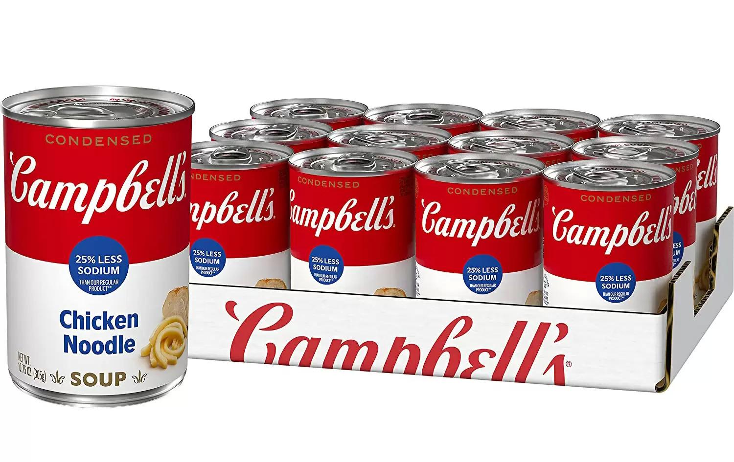 Campbells Condensed Less Sodium Chicken Noodle Soup for $10.32 Shipped