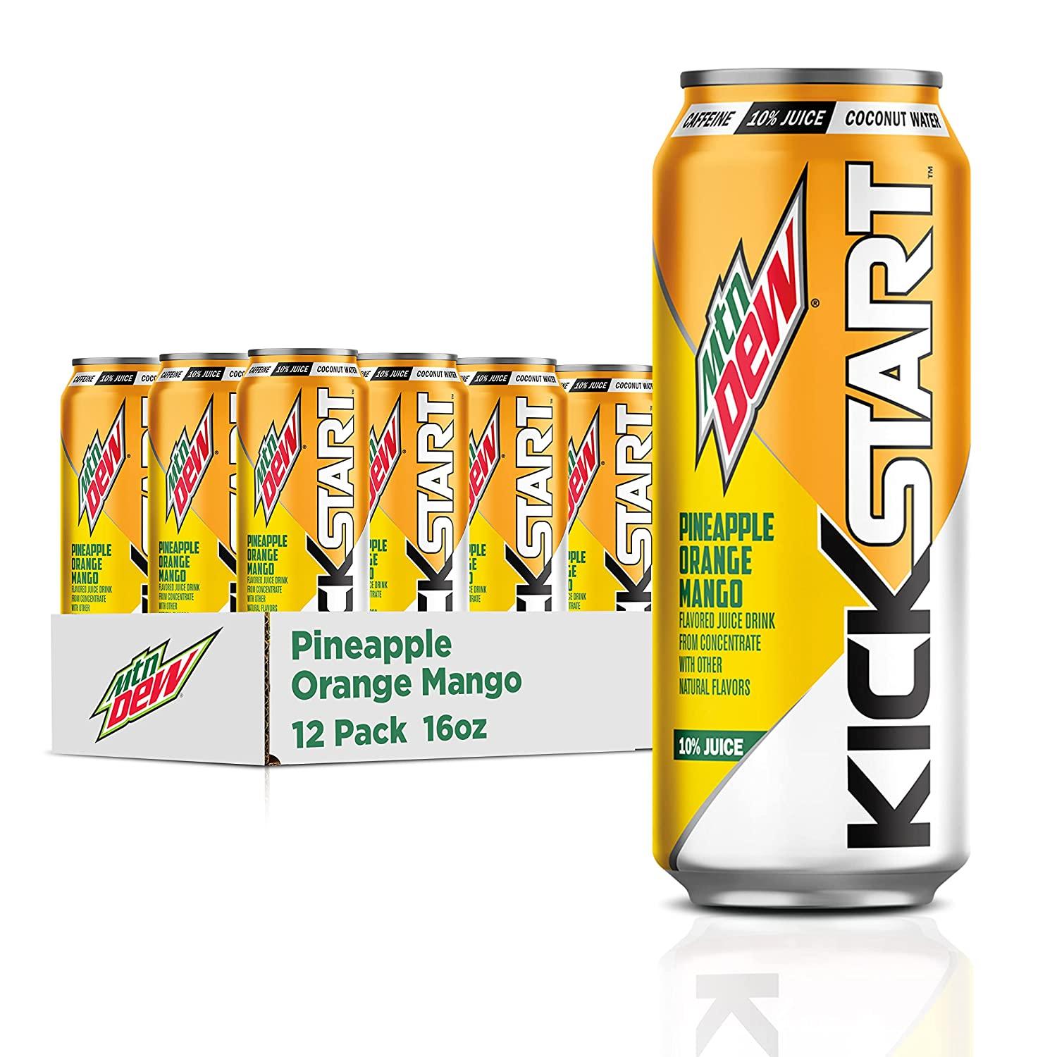 Mountain Dew Kickstart Pineapple Orange Mango Energy Drink 12 Pack for $11.40 Shipped