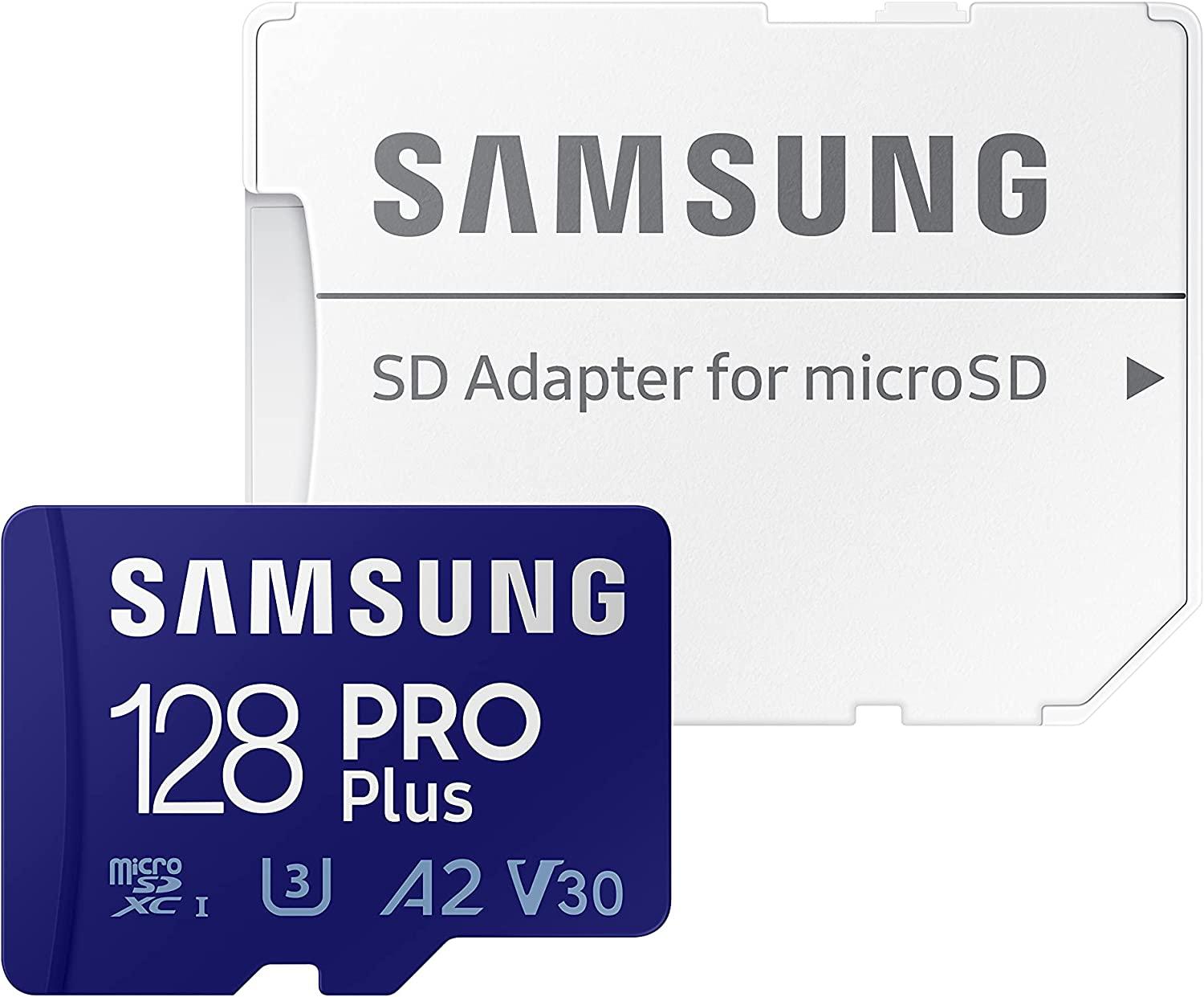 128GB Samsung Pro Plus microSDXC Memory Card with Adapter for $12.99