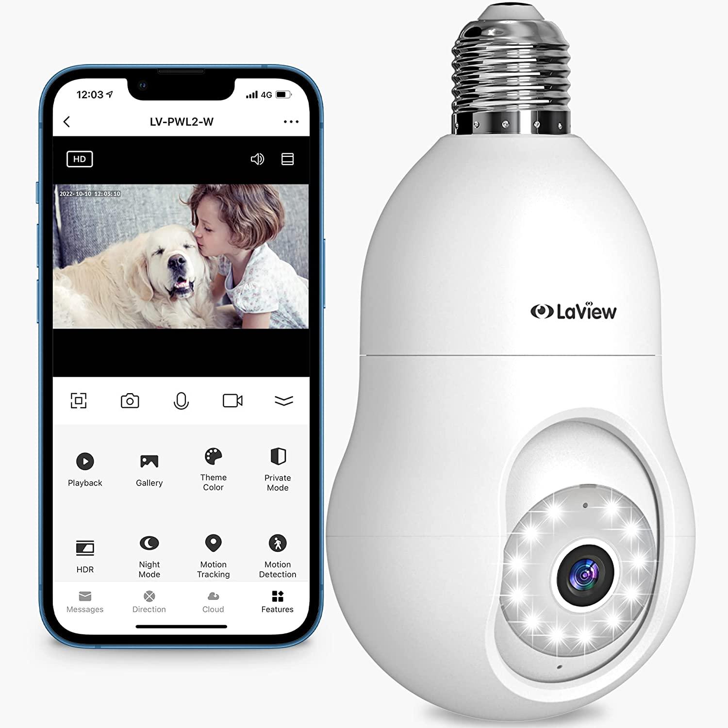 LaView 4MP Wireless Smart Bulb Security Camera for $19.99 Shipped