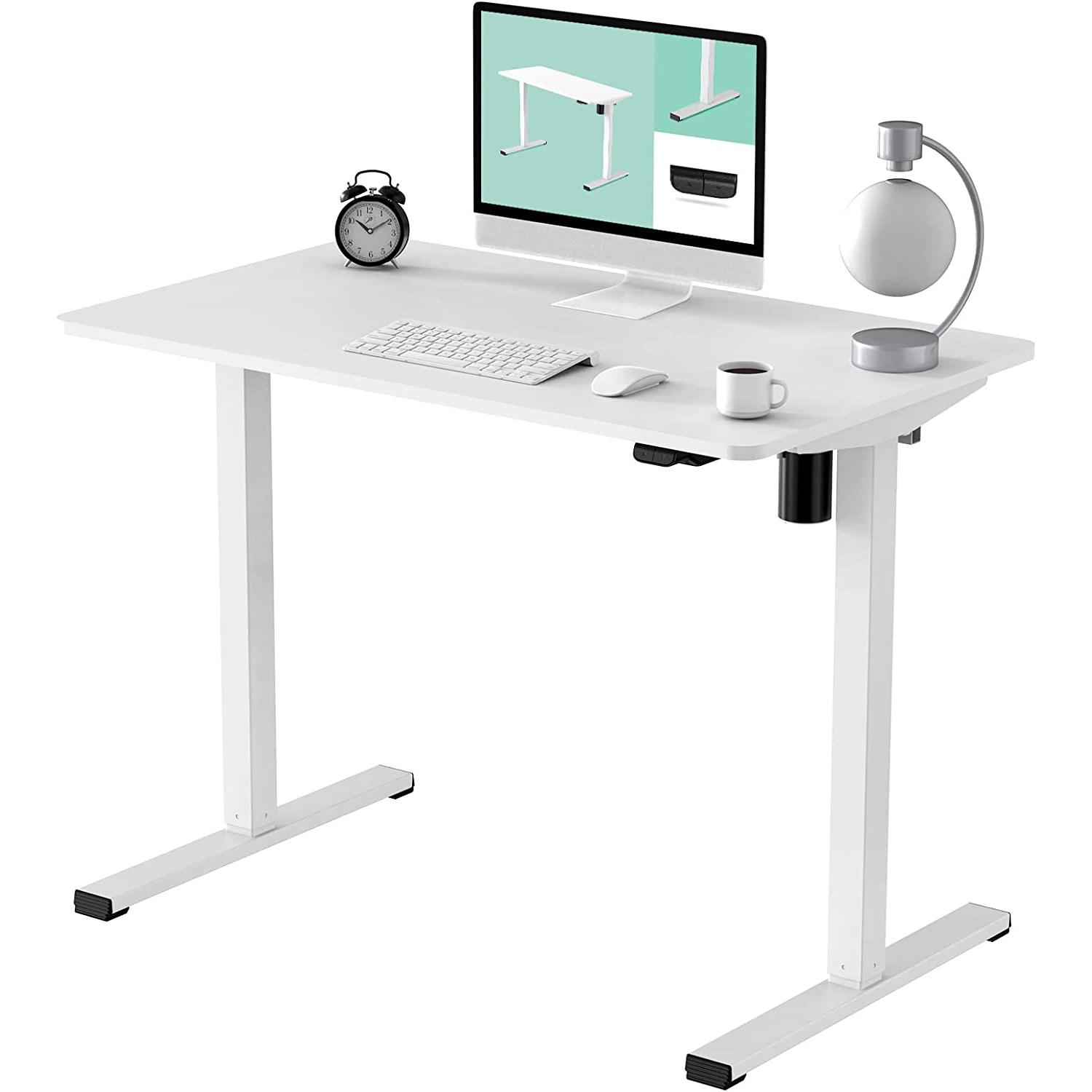 FlexiSpot Height Adjustable Electric Standing Desk White for $117.49 Shipped