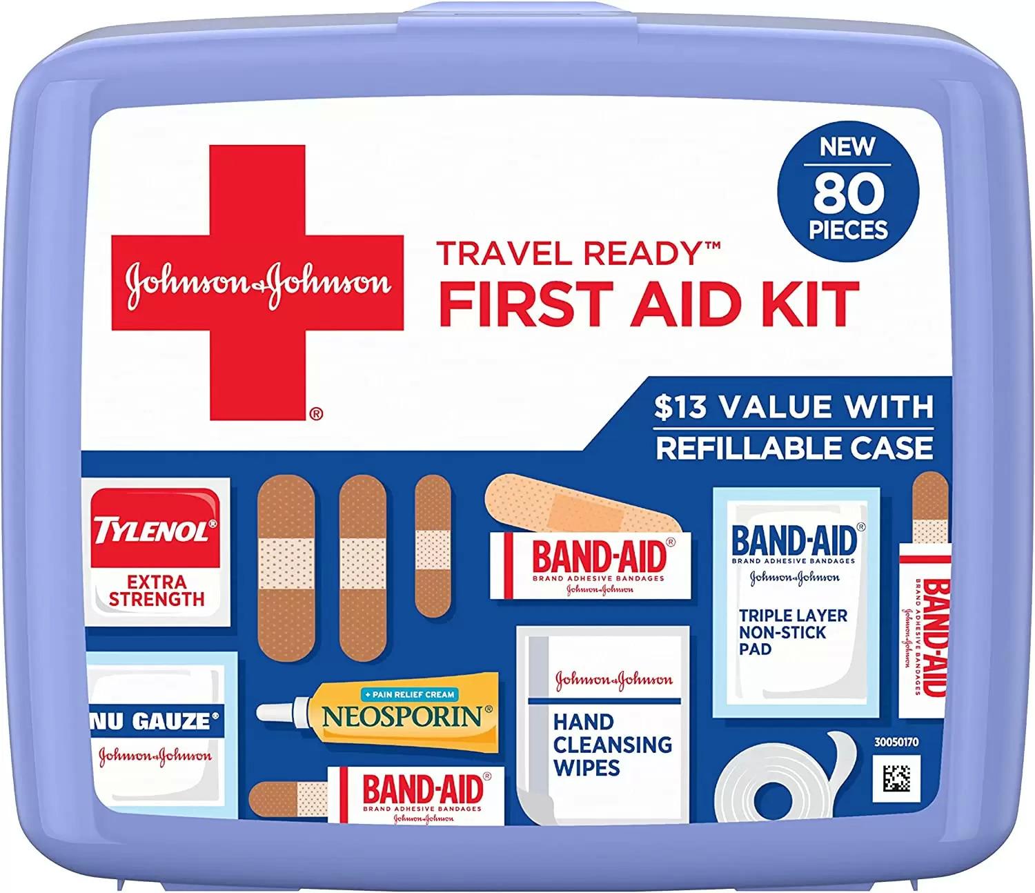 Johnson and Johnson Travel Ready First Aid Kit for $7.52