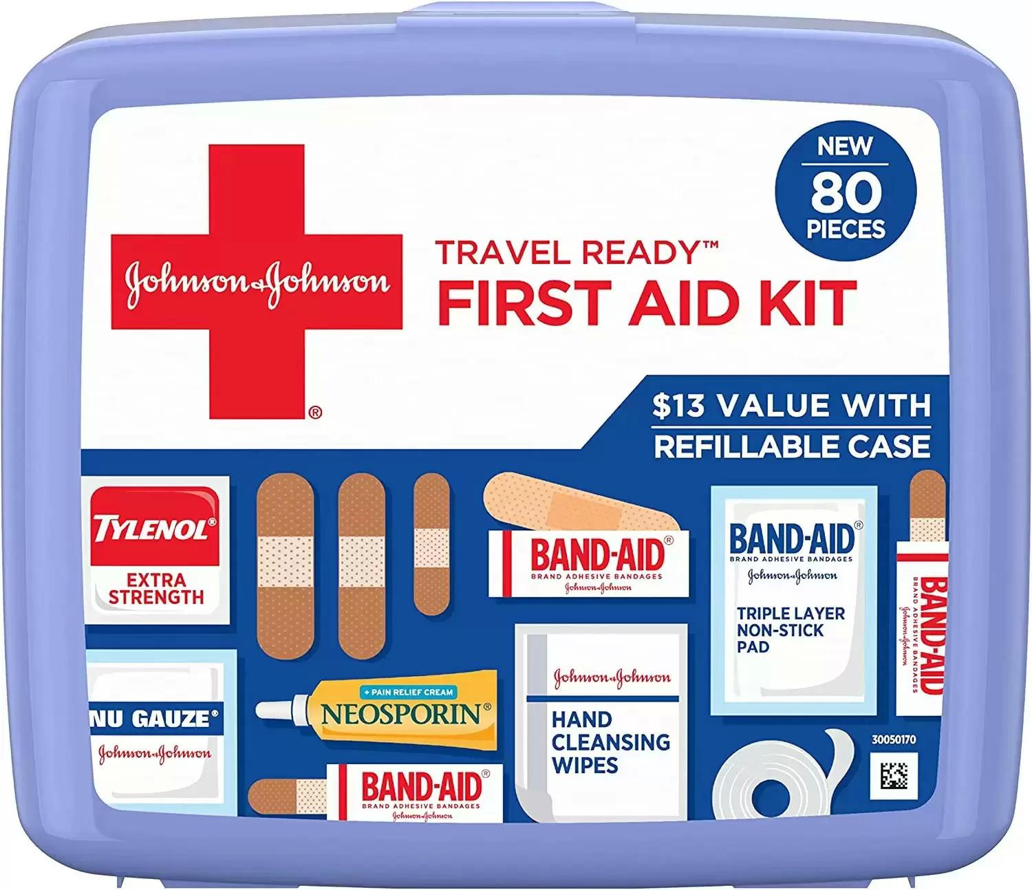 Johnson and Johnson Travel Ready First Aid Kit for $7.52