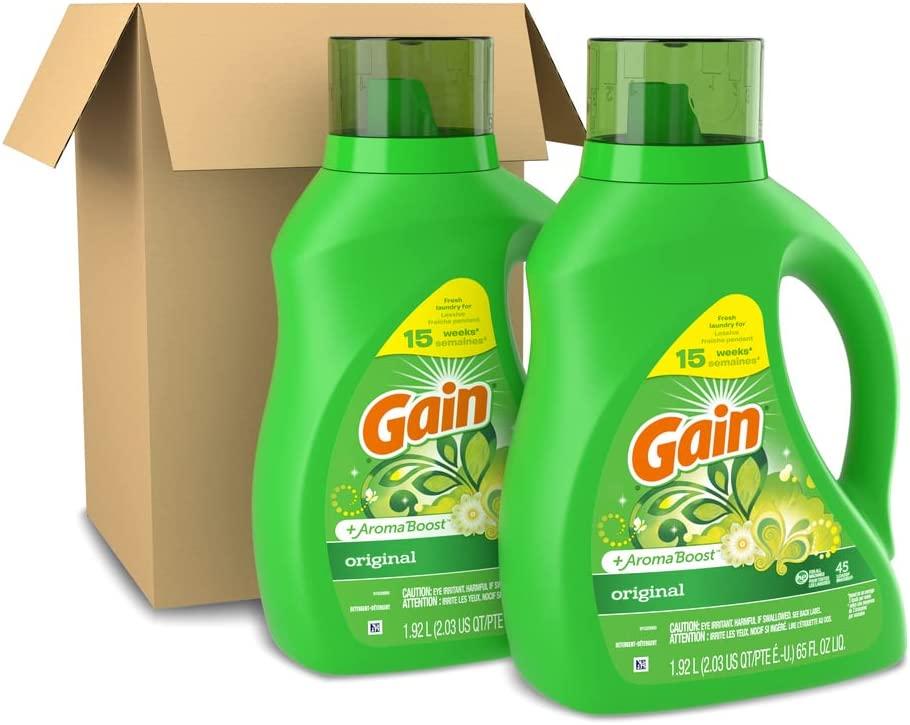 Gain Laundry Detergent Liquid Soap Plus Aroma Boost 2 Pack for $11.70 Shipped