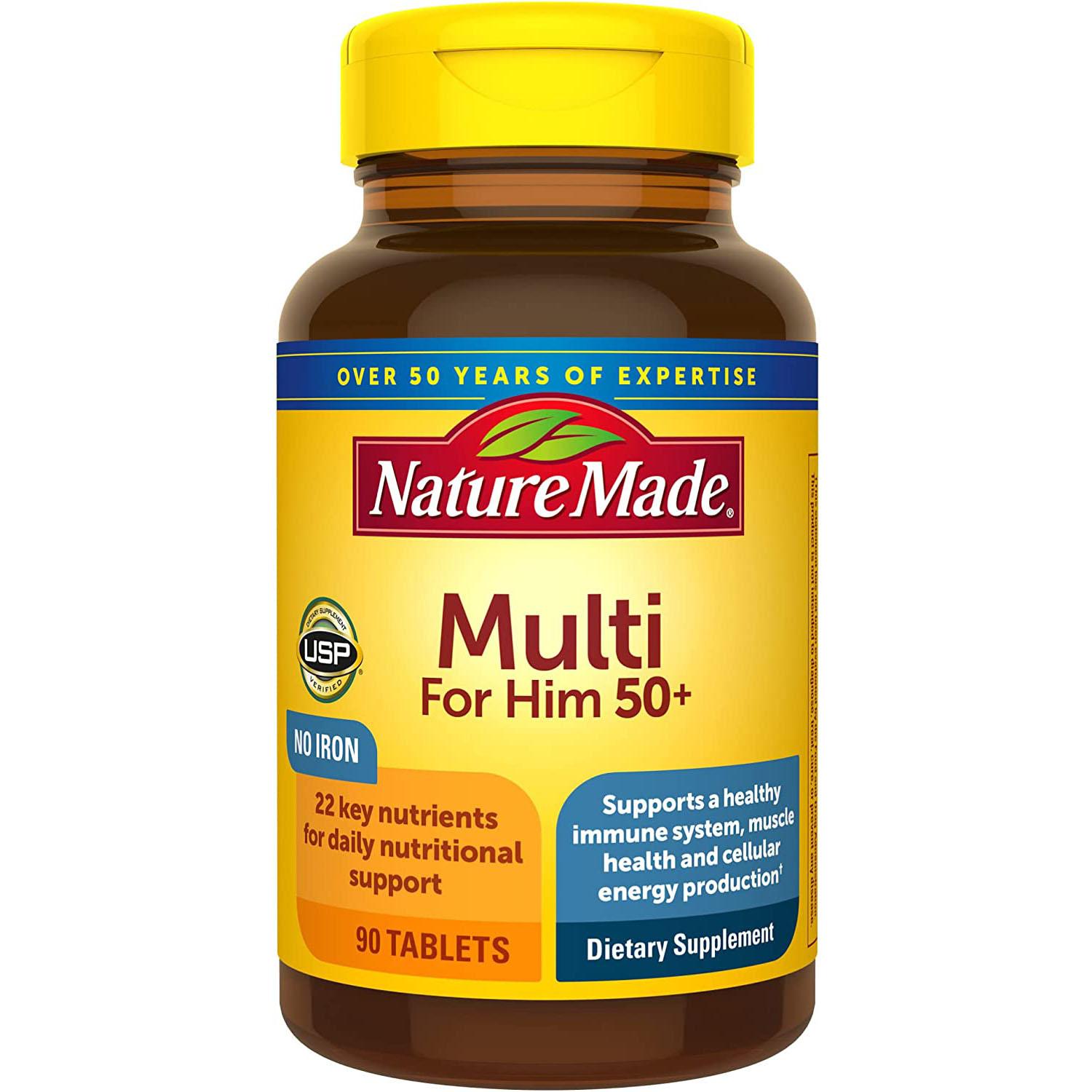 Nature Made Mens 50+ Multivitamin Tablets 180 Pack for $7.42 Shipped