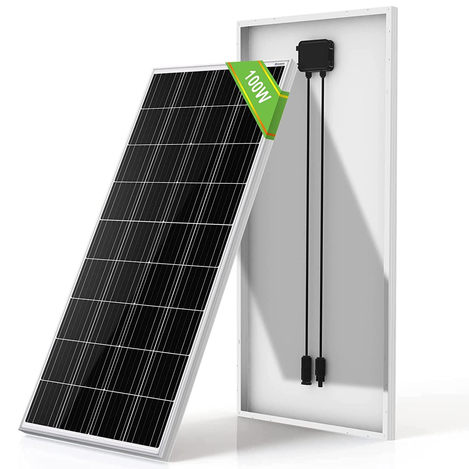 ECO-WORTHY 100W 12V Monocrystalline Solar Panel for $62.49 Shipped